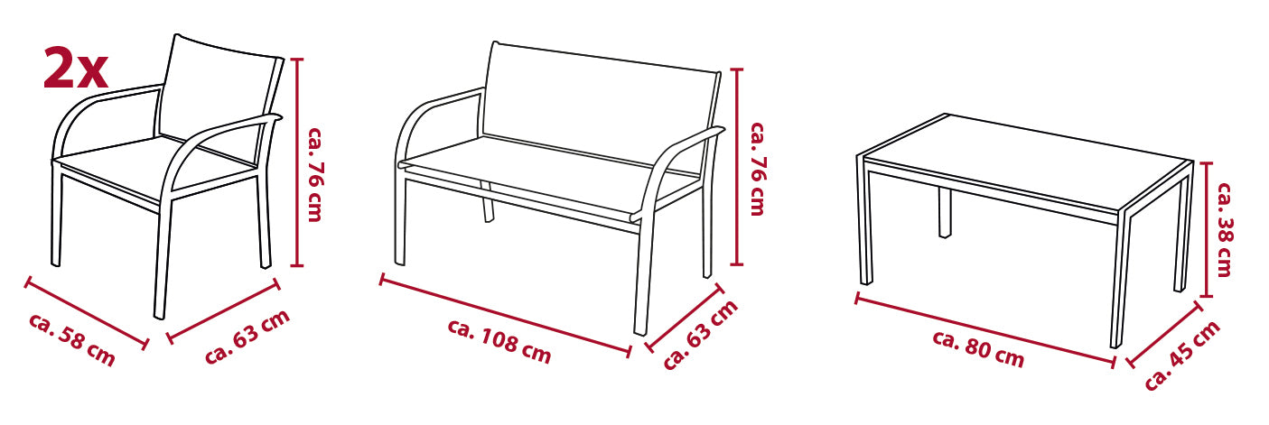 Loungeset Paris 4Pc