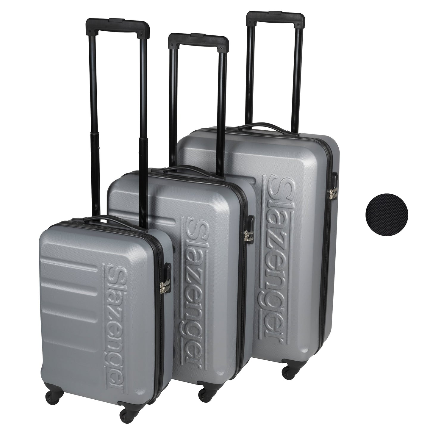 Slazenger Kofferset 3 Delig - Kofferset Met Handbagage Trolley, Grote Koffer En Ruimbagage Koffer - Hardcase Koffer Set - S, M En Grote Reiskoffer Met Wielen - Cijferslot Met 3-Cijferige Code - Grijs