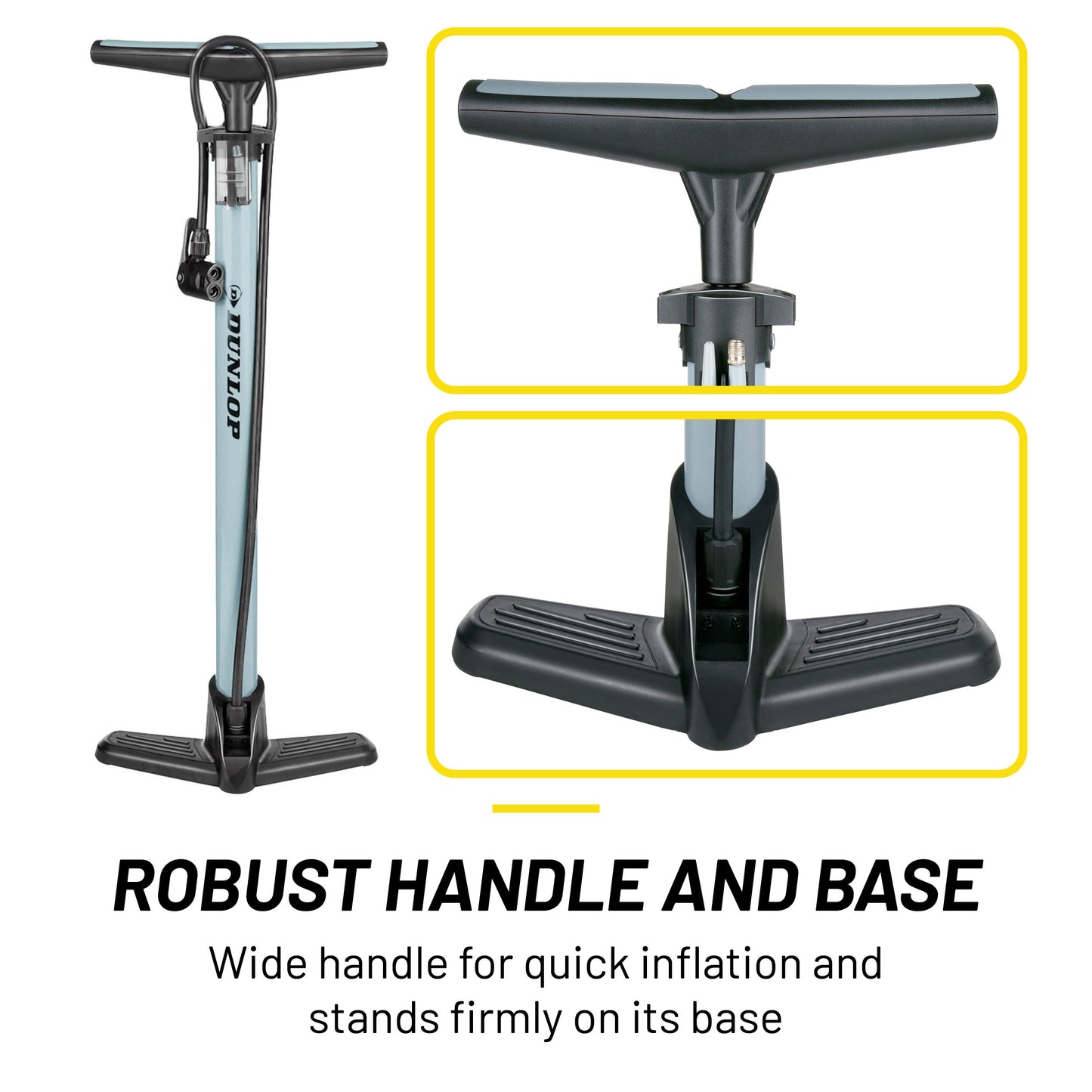 Bicycle Floor Pump Incl. 3 Adapters Black/Grey