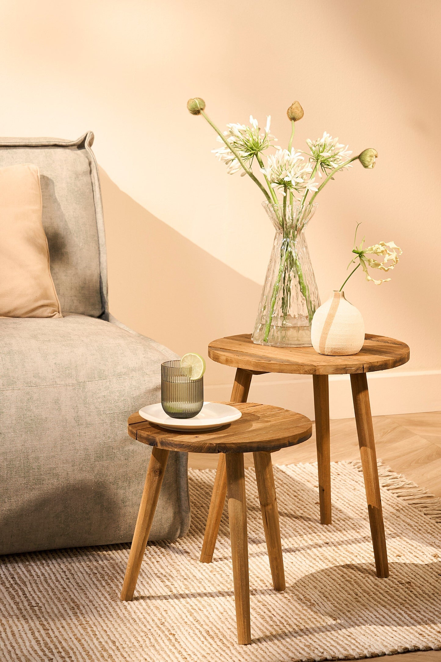 Bold Side Table Recycled Wood Brown - H35,5Xd33Cm