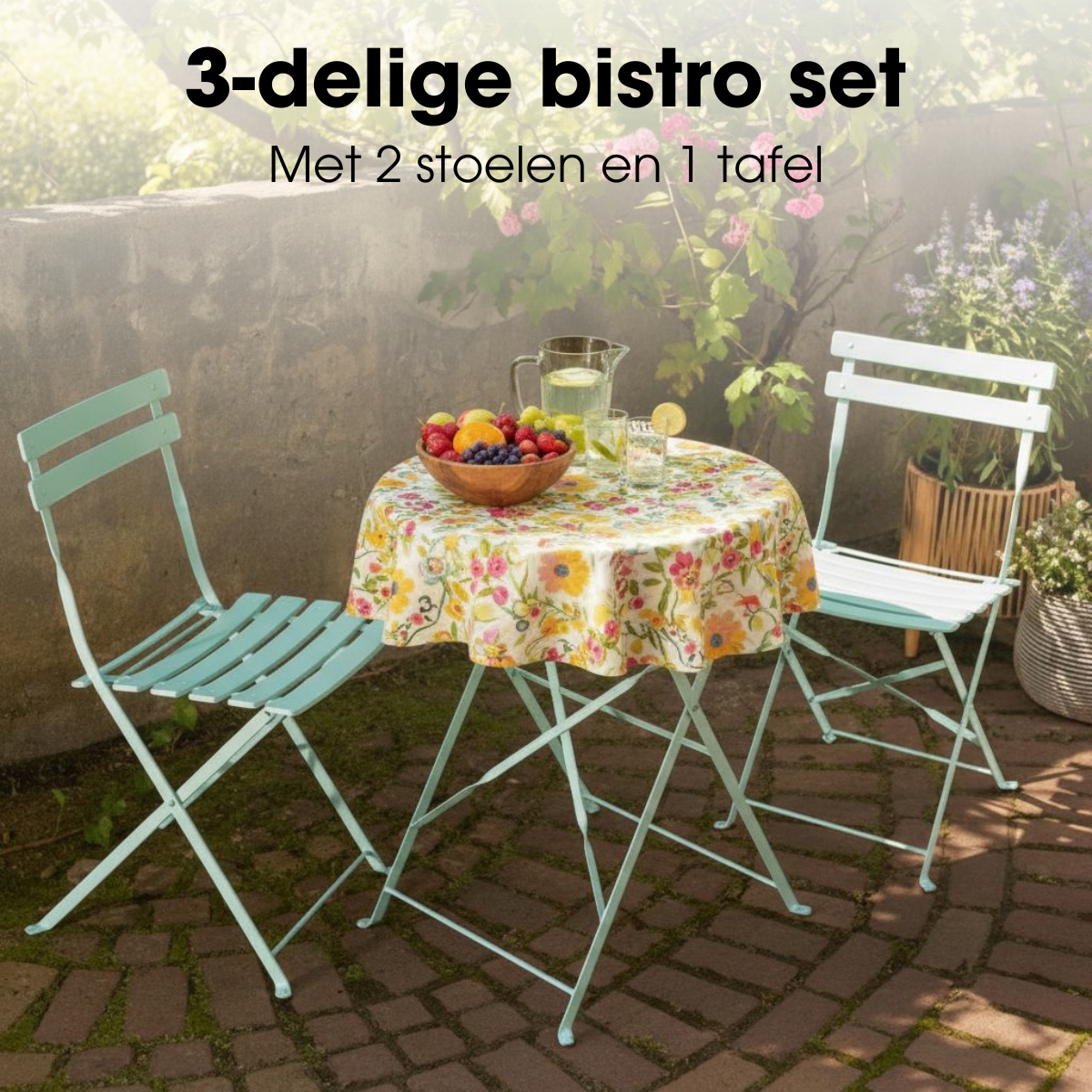 Laurence Bistroset Lichtgroen - 3-Delig