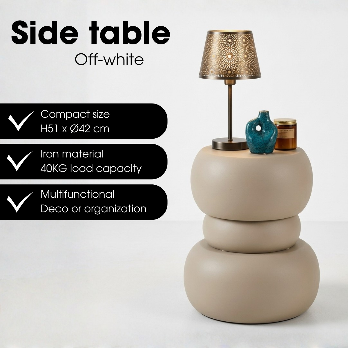 Zea Bijzettafel Off White