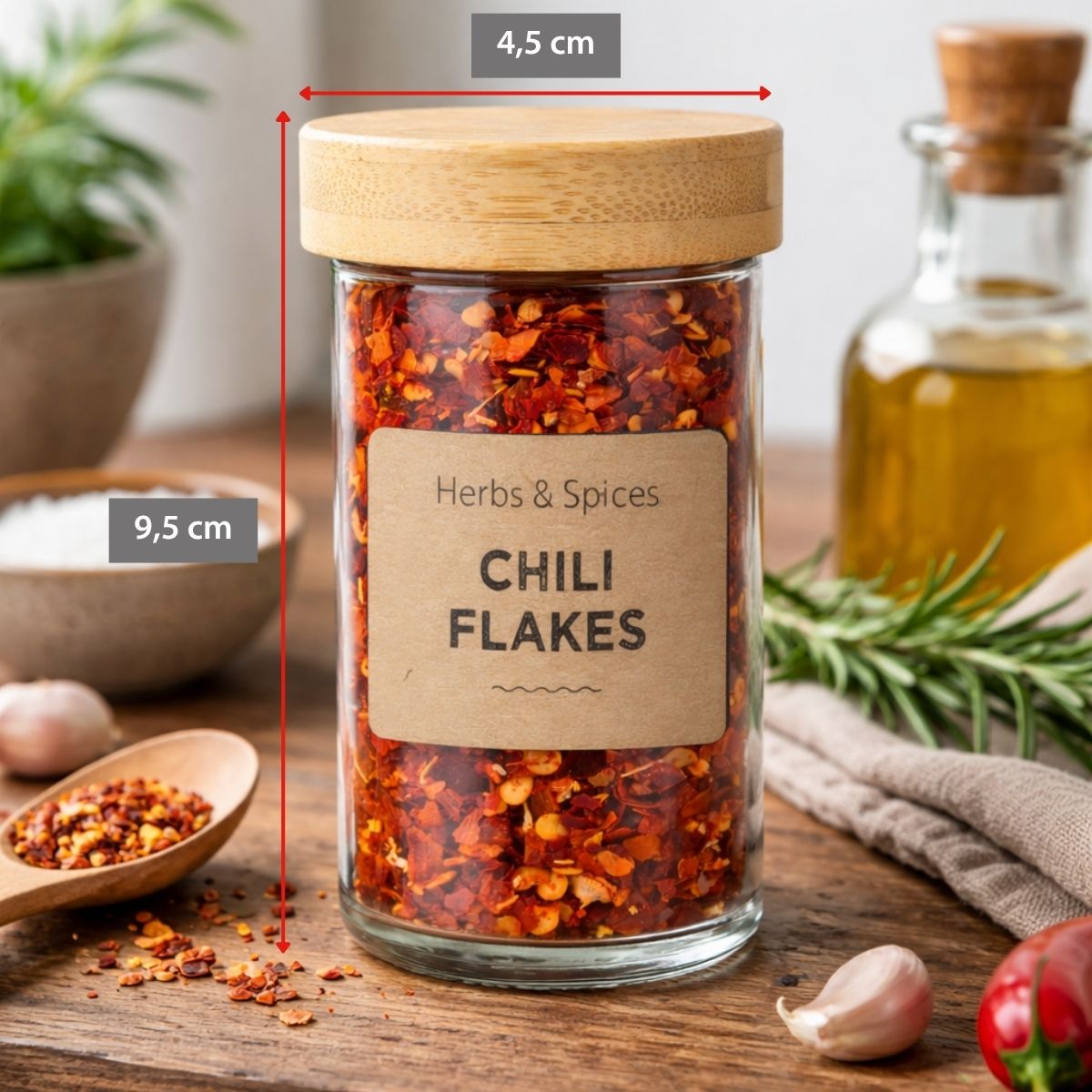 Spice Jar With Bamboo Lid 12Pc
