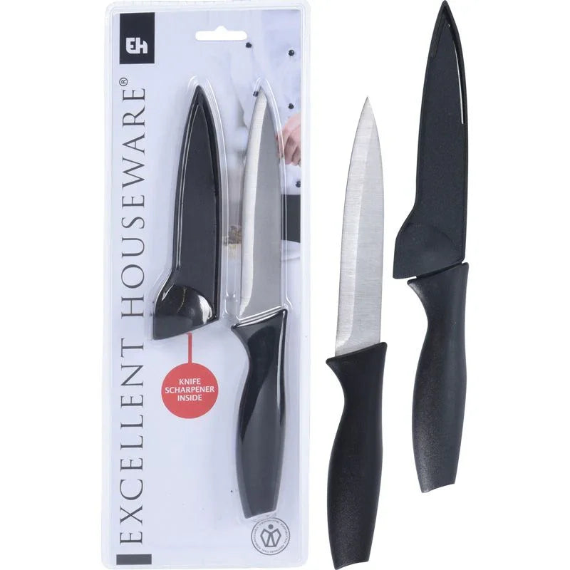 Excellent Houseware Keukenmes - Incl. Houder En Slijper