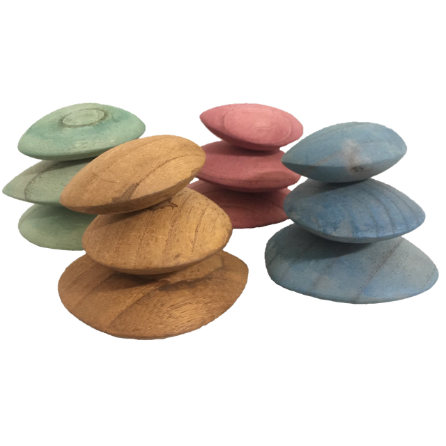 Earth Wood Pebbles/12Pc