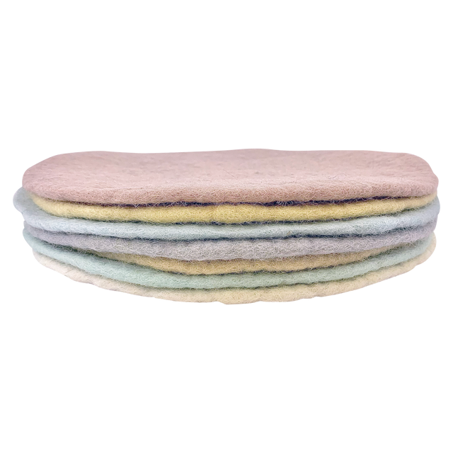 30Cm Round Mats Pastel/7Pc