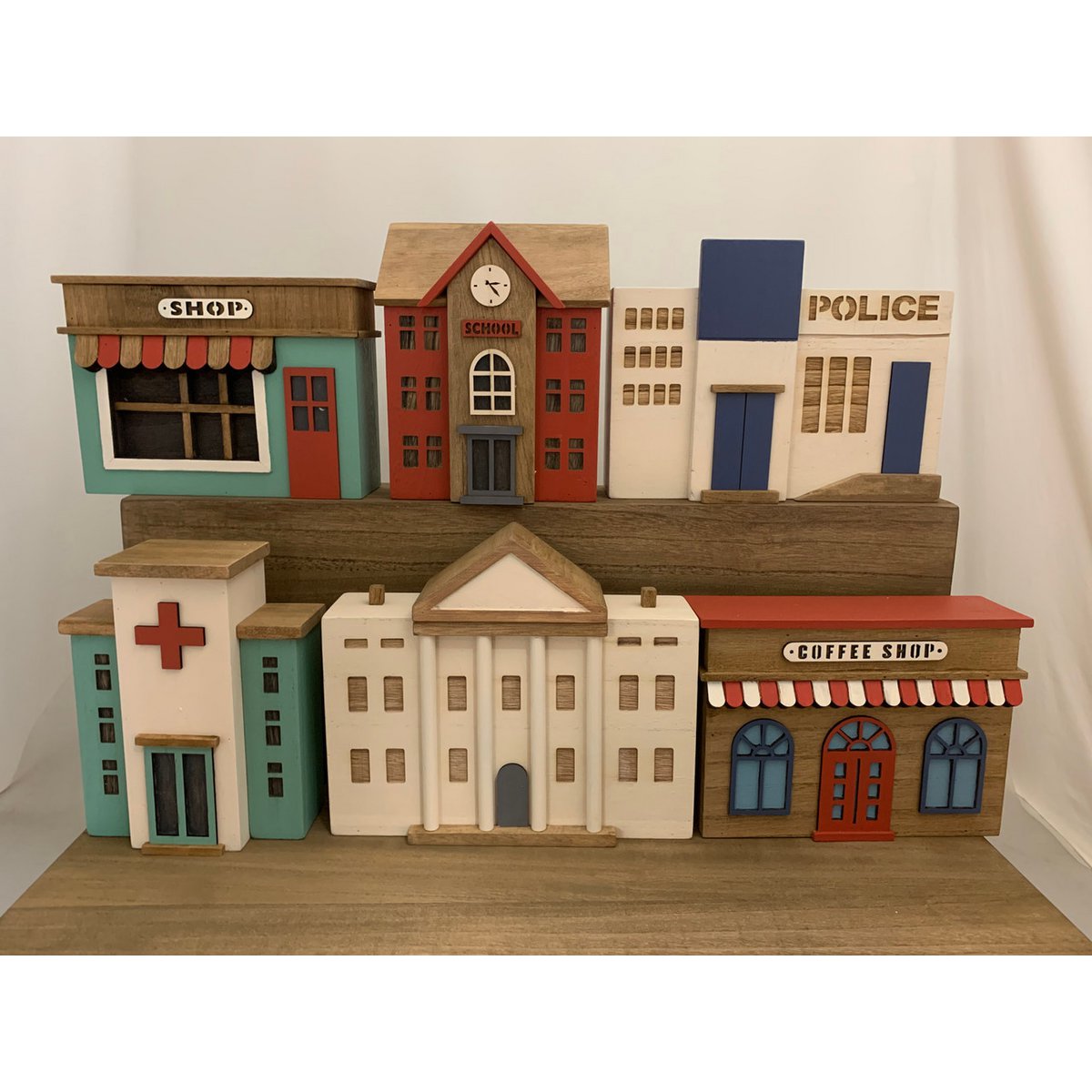 Town Buildings Set/6Pc