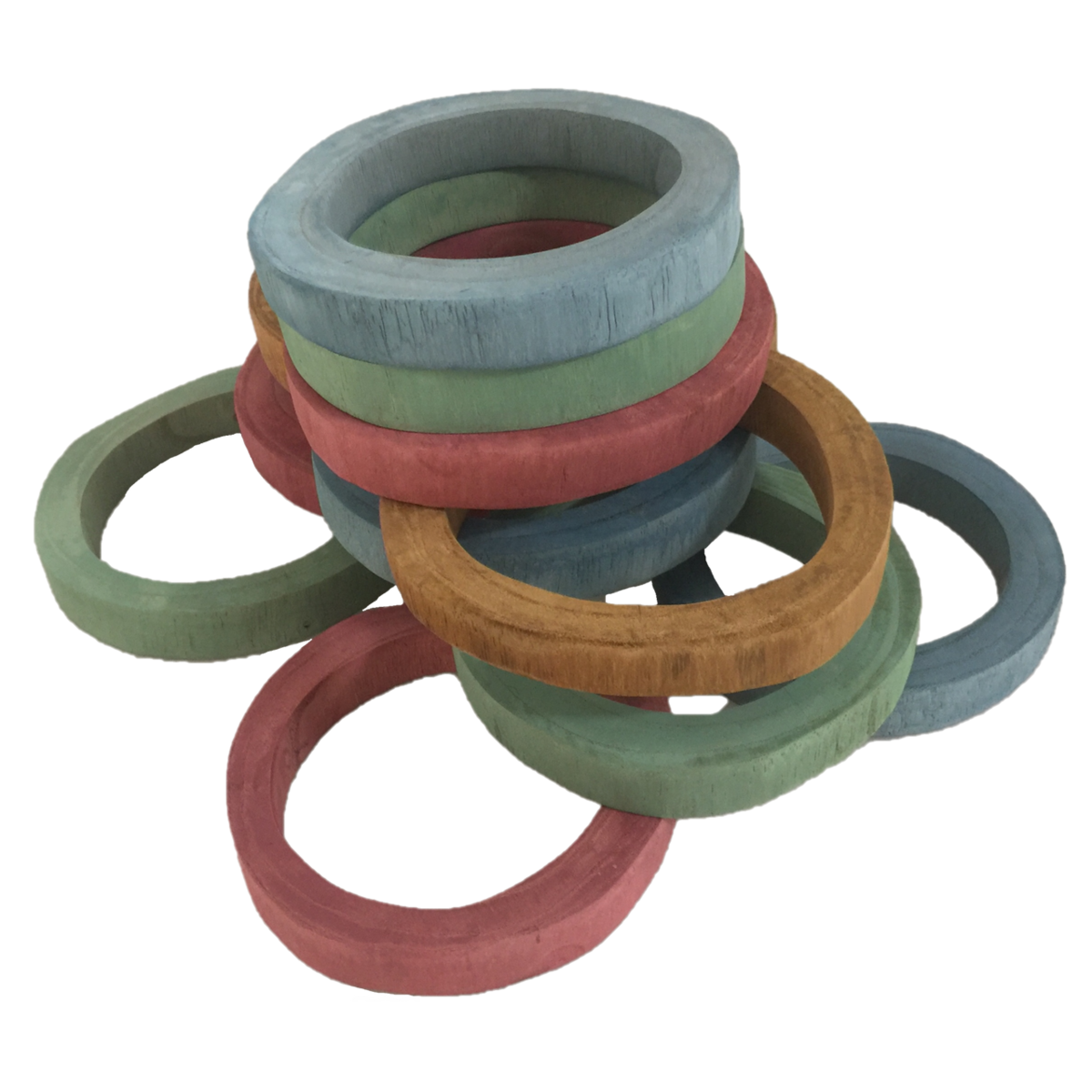 Earth Wood Rings/12Pc