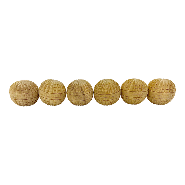 Mini Natural Acorn Balls/6Pc