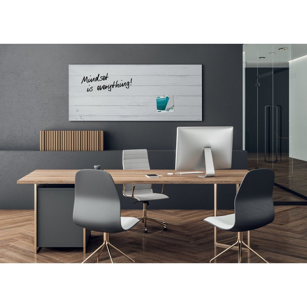 Sigel Si-Gl381 Glasmagneetbord Artverum White Wood 130X55 Cm Wit
