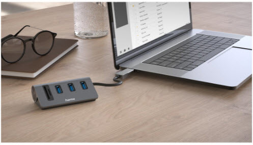 Hama Otg-Hub/Kaartlezer 5-Poorts 3X Usb-A Sd Microsd Incl. Usb-C-Adapter