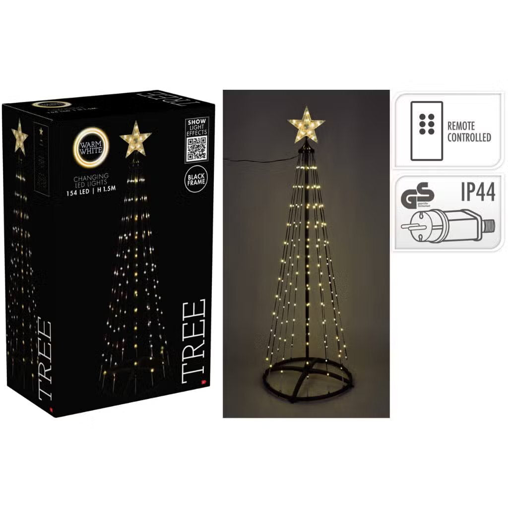 Overige Merken Led Kerstboom 154 Led'S 150 Cm Warm Wit Zwart