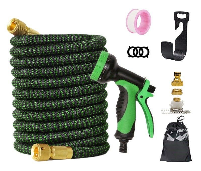 Ceruzo Flexibele Tuinslang Tot 30 Meter - Met Sproeikop En Slanghouder