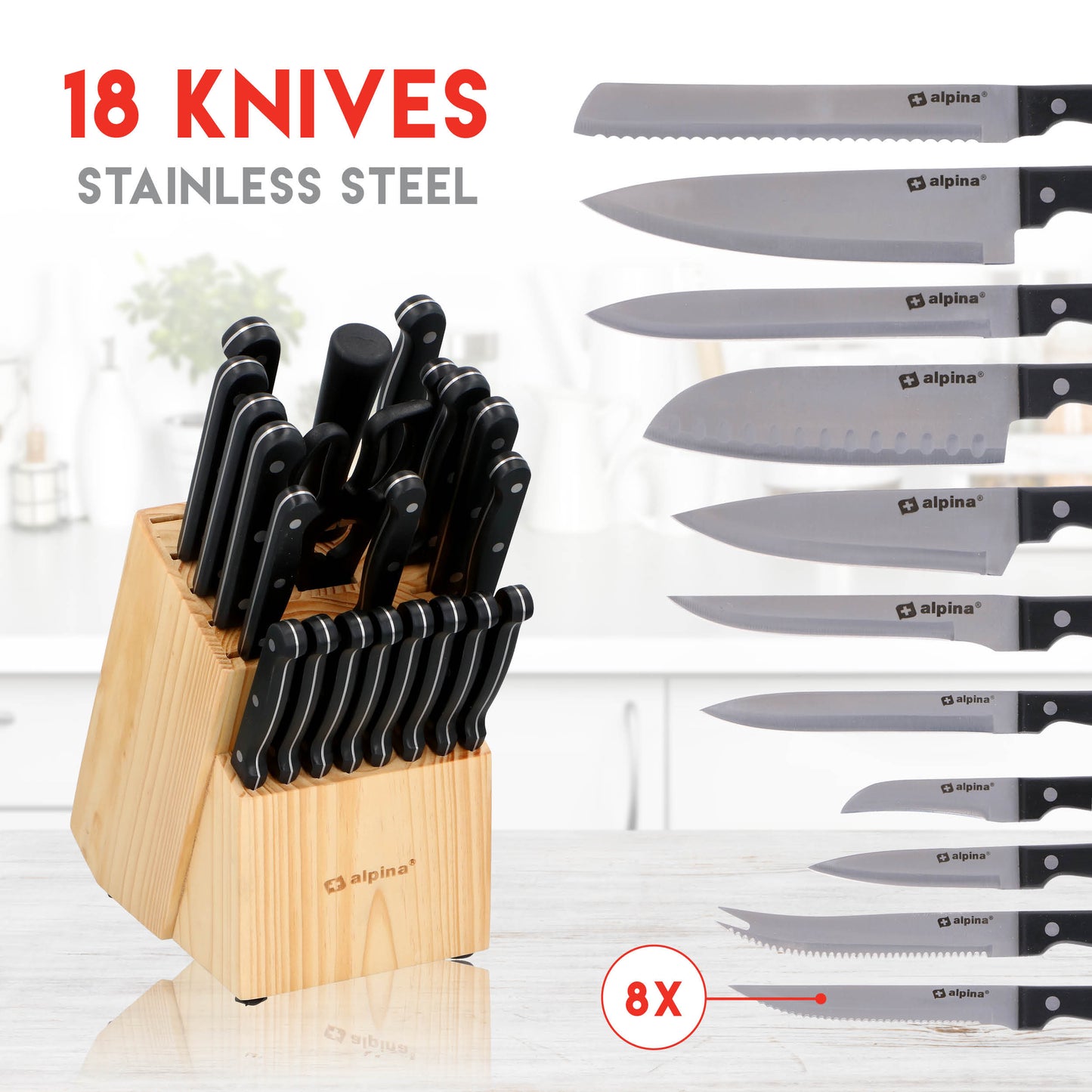 Knife 22Pc With Block