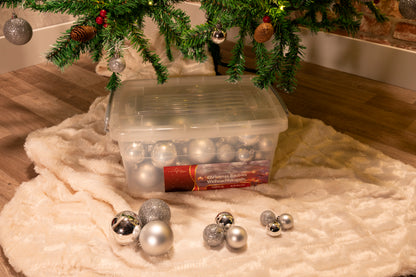 Xmas Bauble (70) Ass Silver Pl