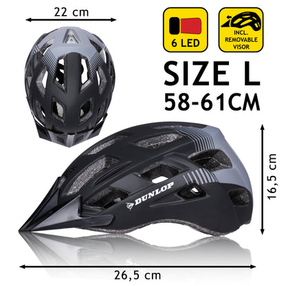 Fietshelm L Met Vizier & Led