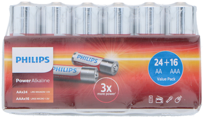 Battery Alk (40) 24Xaa+16Xaaa