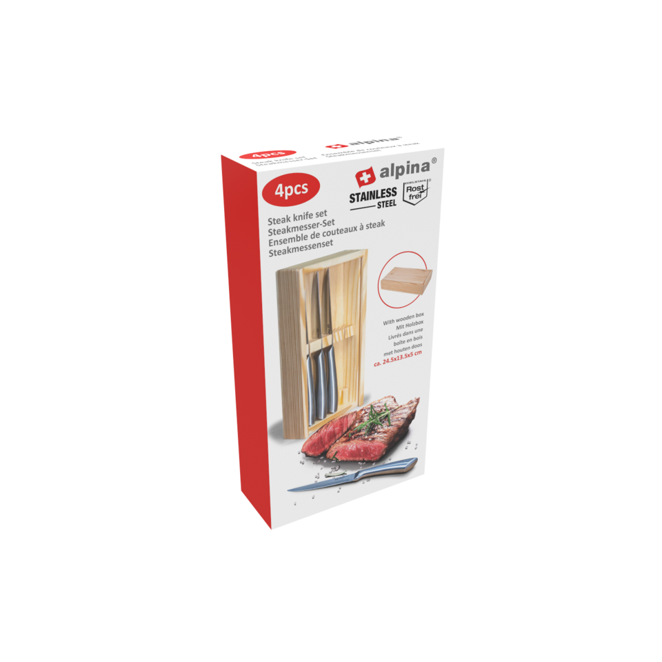 Steak Knife 4Pc In Wooden Box