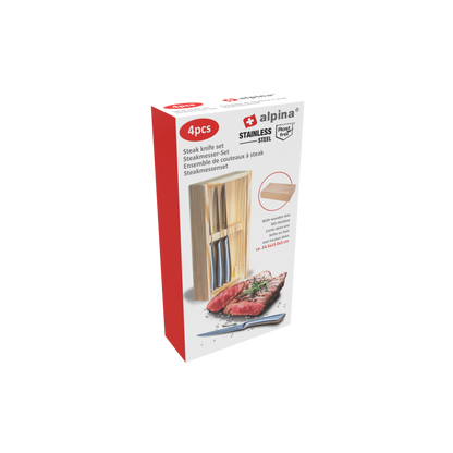 Steak Knife 4Pc In Wooden Box
