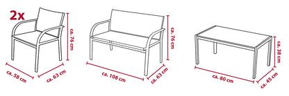 Loungeset Paris 4Pc