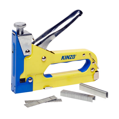 Kinzo Tacker Nietmachine - Incl. 1500 Spijkers En Nieten - Voor Vloerbedekking En Hout - Traploos Instelbaar