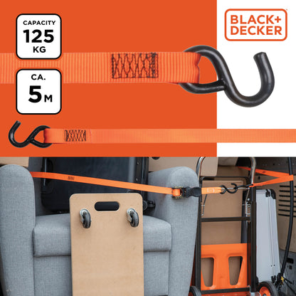 Tie Down Ratchet And Hooks 350Kg 5M