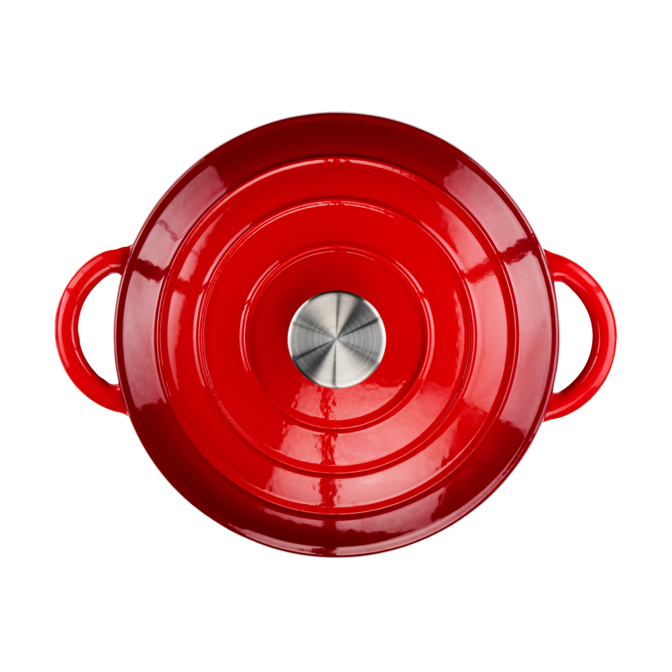 Casserole Enamel Cast Iron Red