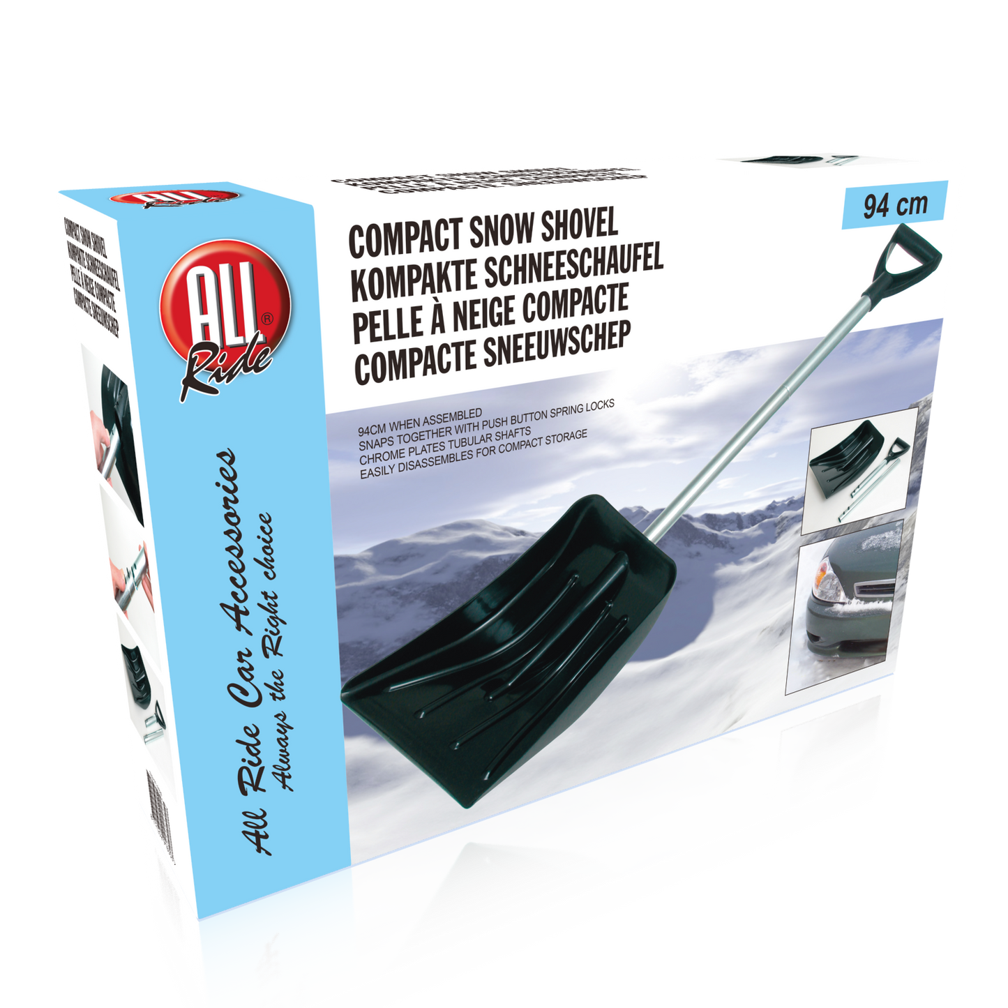 All Ride Sneeuwschep - Makkelijk Uit Elkaar Te Halen - Kunststof - 94 Cm - Zwart