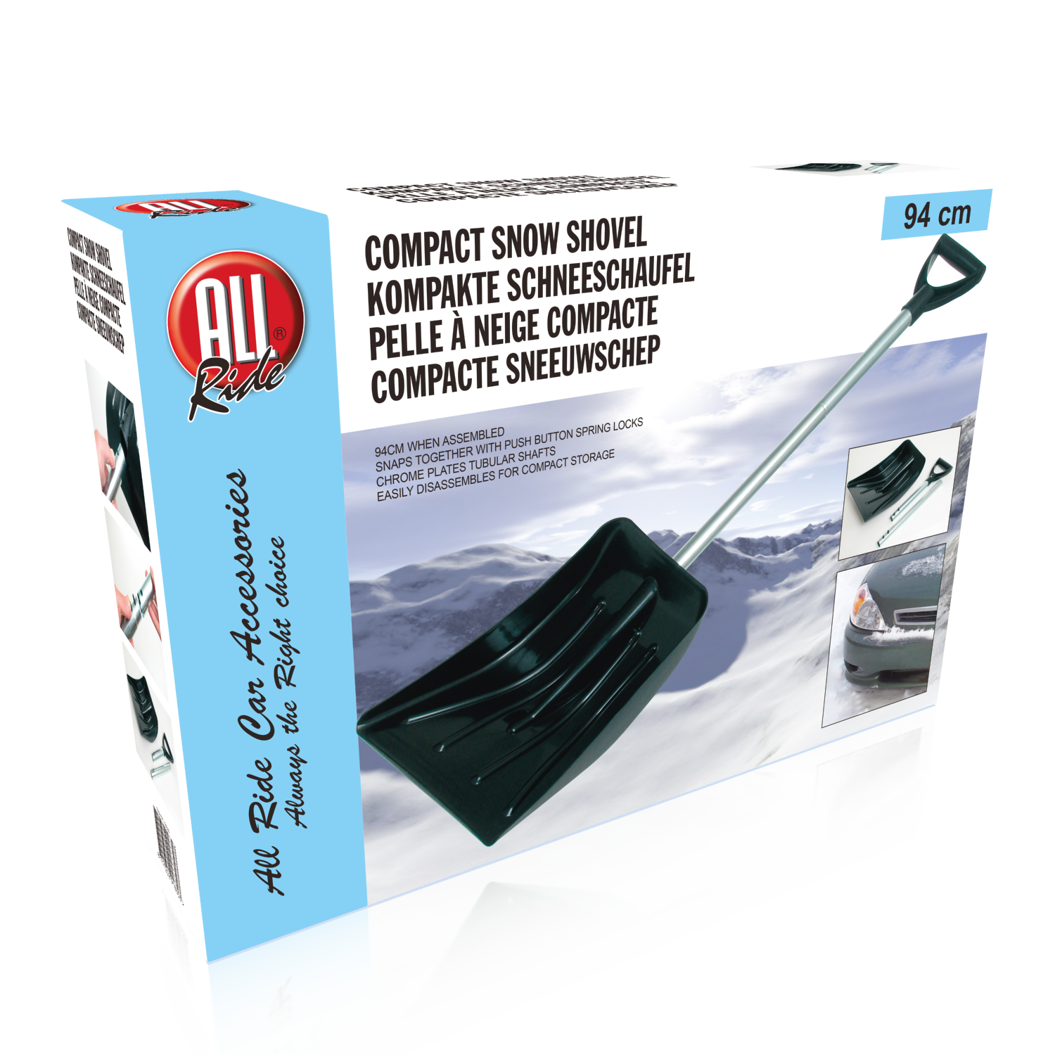 All Ride Sneeuwschep - Makkelijk Uit Elkaar Te Halen - Kunststof - 94 Cm - Zwart