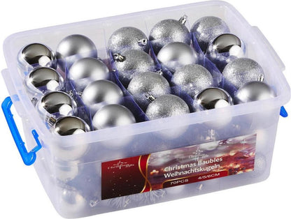 Xmas Bauble (70) Ass Silver Pl