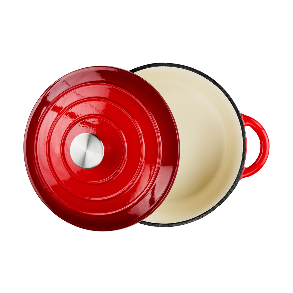 Casserole Enamel Cast Iron Red