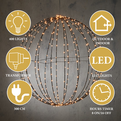 Ball Warm White 400Led 60Cm