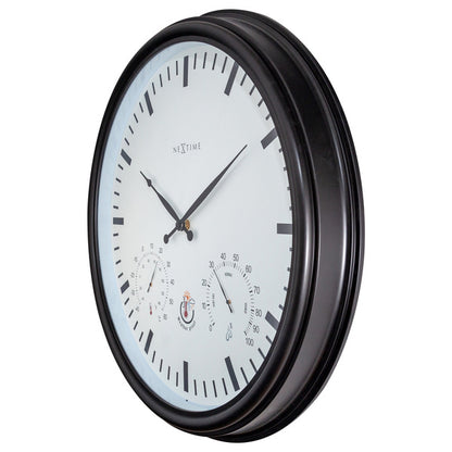 Nextime Ne-4306Zw Buitenweerstationklok &Oslash;50 8 Cm Kunststof Zwart Zonnebloem
