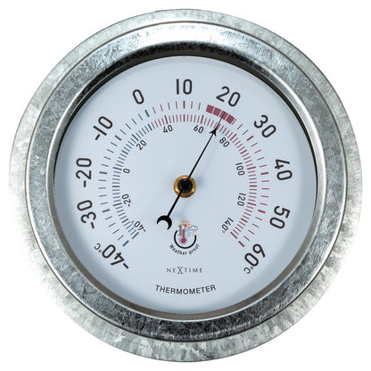 Nextime Ne-4302Ga Buitenthermometer 22Cm Metaal Gegalvaniseerd Lily