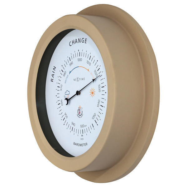 Nextime Ne-4303Br Buiten Barometer 22Cm Metaal Bruin Orchid