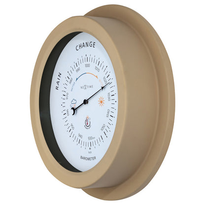 Nextime Ne-4303Br Buiten Barometer 22Cm Metaal Bruin Orchid