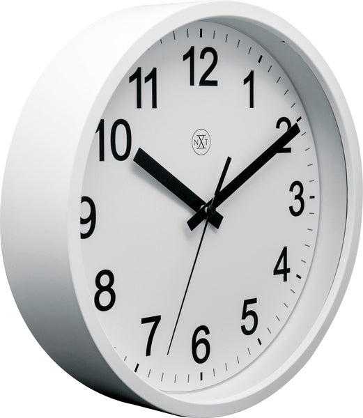 Nextime Nx-7307Wi-V2 Wandklok Nxt Diam. 25,5 Kunststof Wit, Witte Wijzerplaat