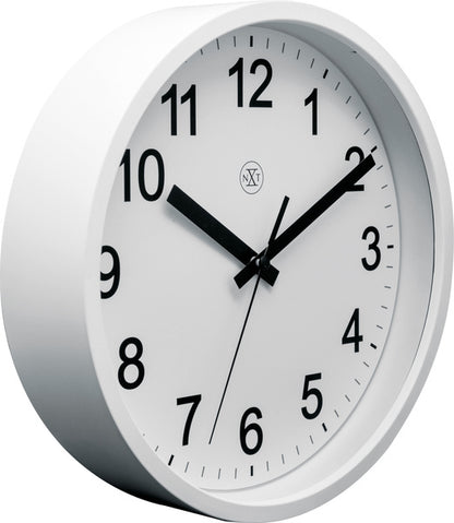 Nextime Nx-7307Wi-V2 Wandklok Nxt Diam. 25,5 Kunststof Wit, Witte Wijzerplaat