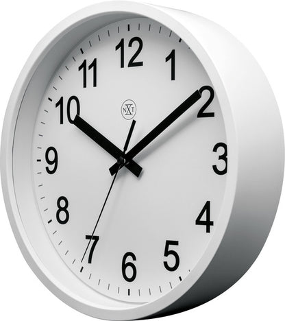 Nextime Nx-7307Wi-V2 Wandklok Nxt Diam. 25,5 Kunststof Wit, Witte Wijzerplaat