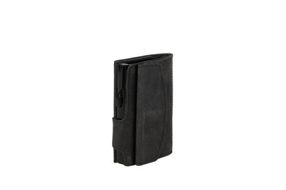 Juscha Ju-961301 Pasjeshouder Clicksafe Rfid Jachtleer Zw/Zw 8 Pasjes Met Opbergvak Voor Muntgeld