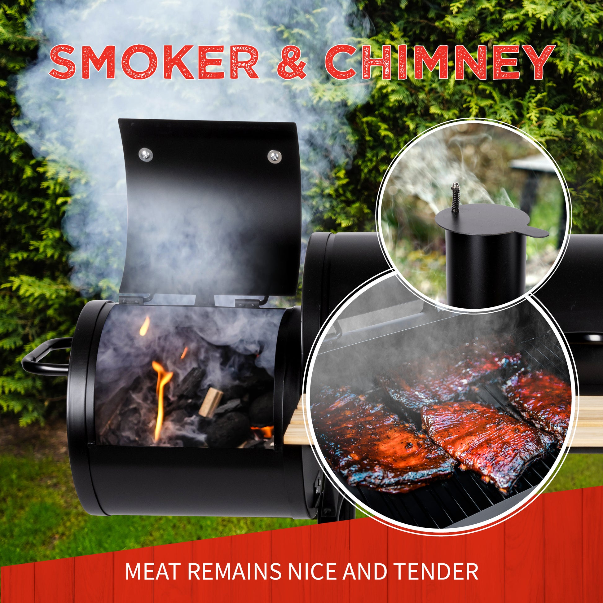 Bbq Grill Smoker 104X58X114Cm