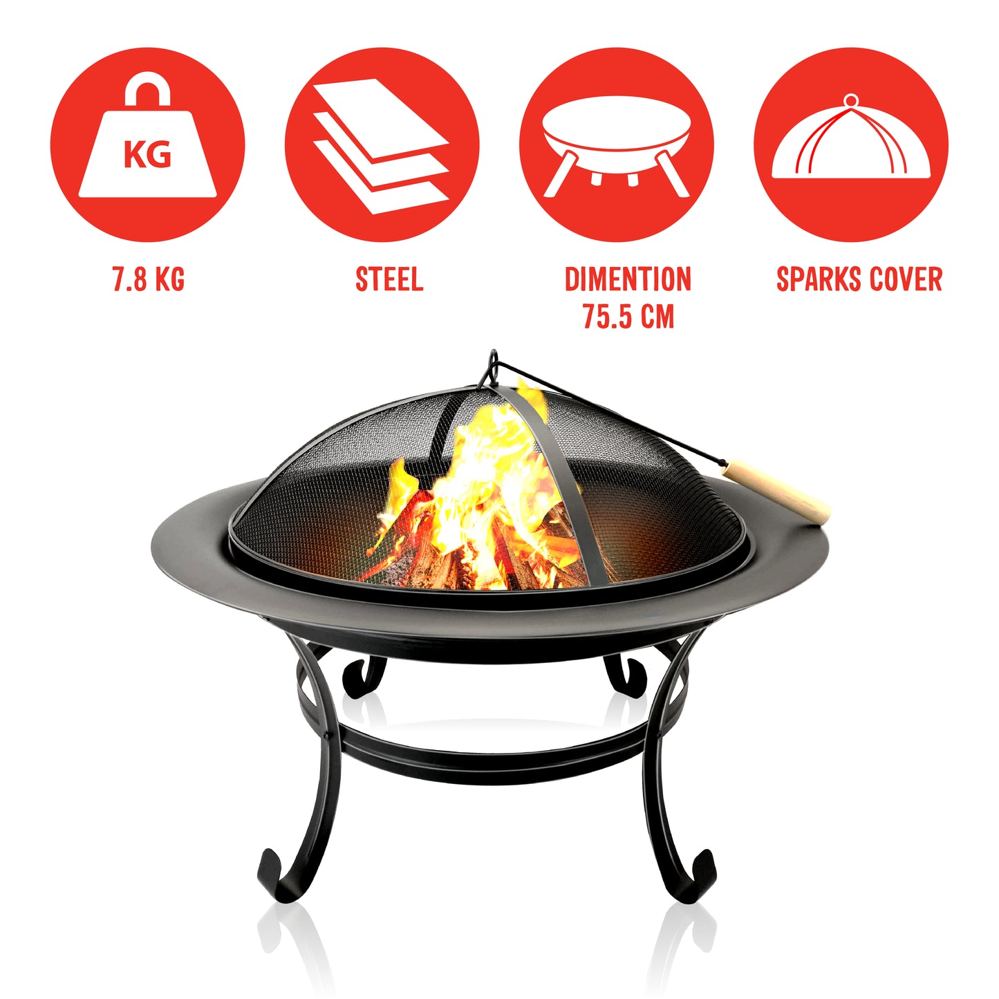 Fire Bowl Rd75,5*58,5Cm St