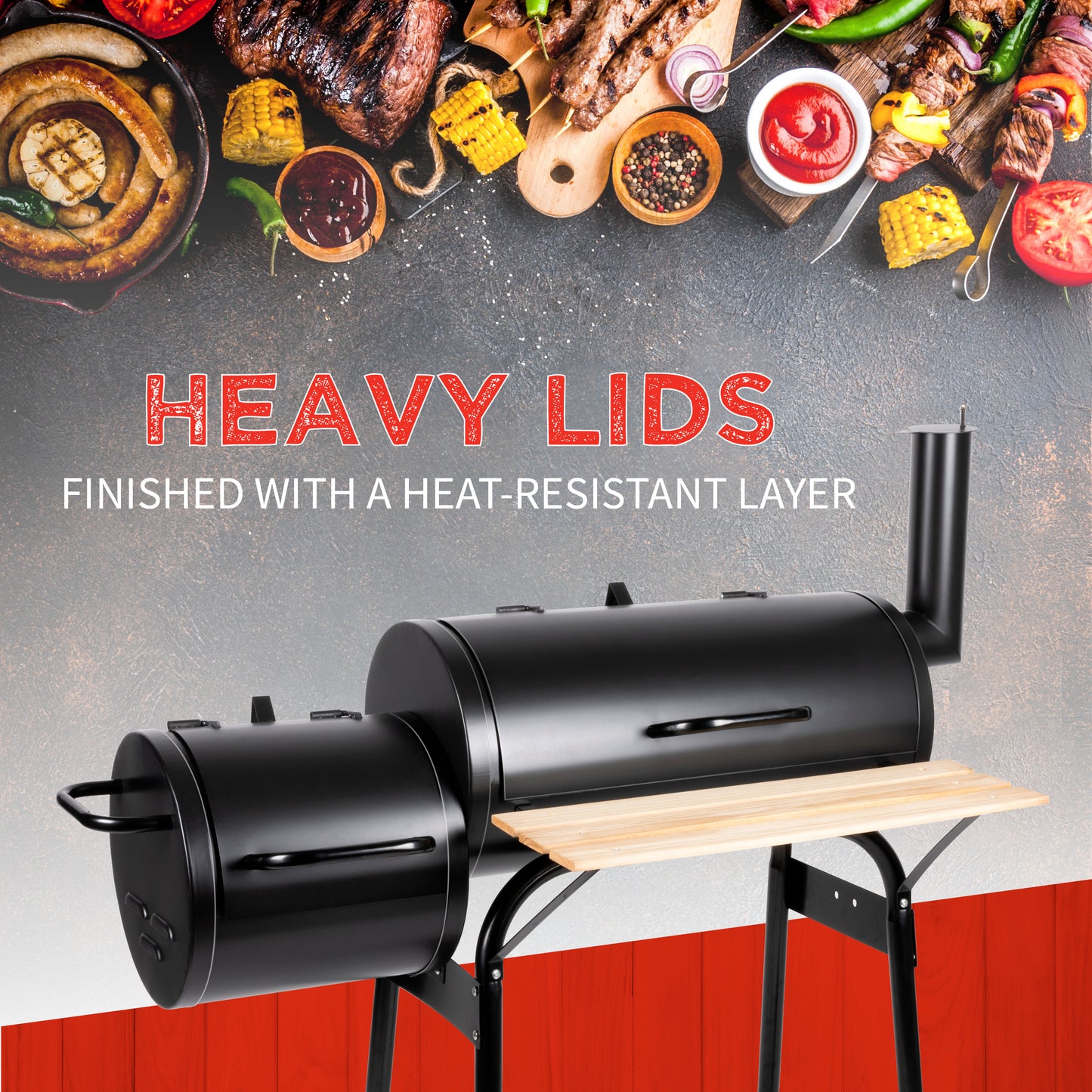 Bbq Grill Smoker 104X58X114Cm