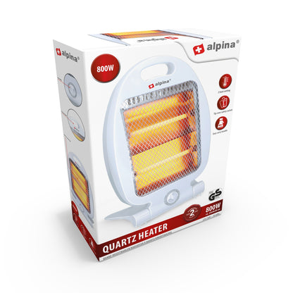 Alpina Elektrische Kachel Lq001 - Halogeen Heater - 2 Warmtestanden - 800W