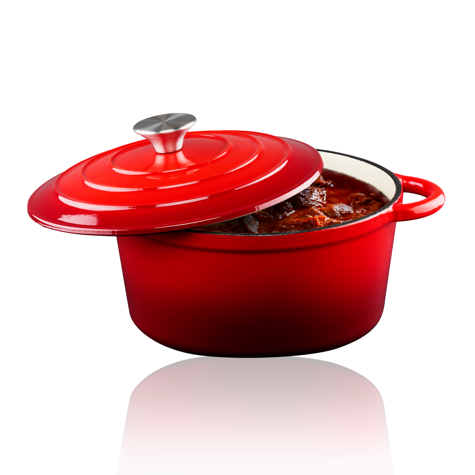Casserole Enamel Cast Iron Red