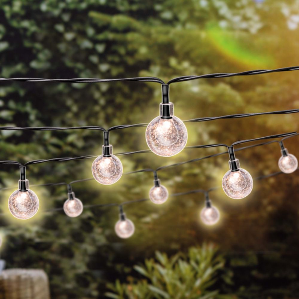 Solar Bulb 50Pc String Warm White Led