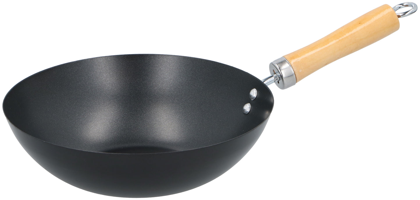 Wok W/Wood Handle Ø25X7Cm