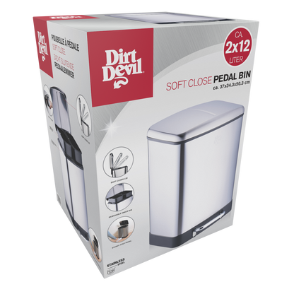 Pedal Bin 2X12L Soft Close