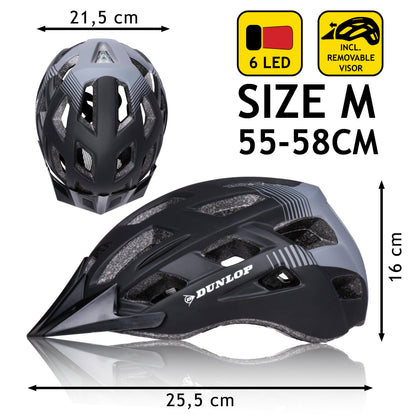 Fietshelm M Met Vizier & Led
