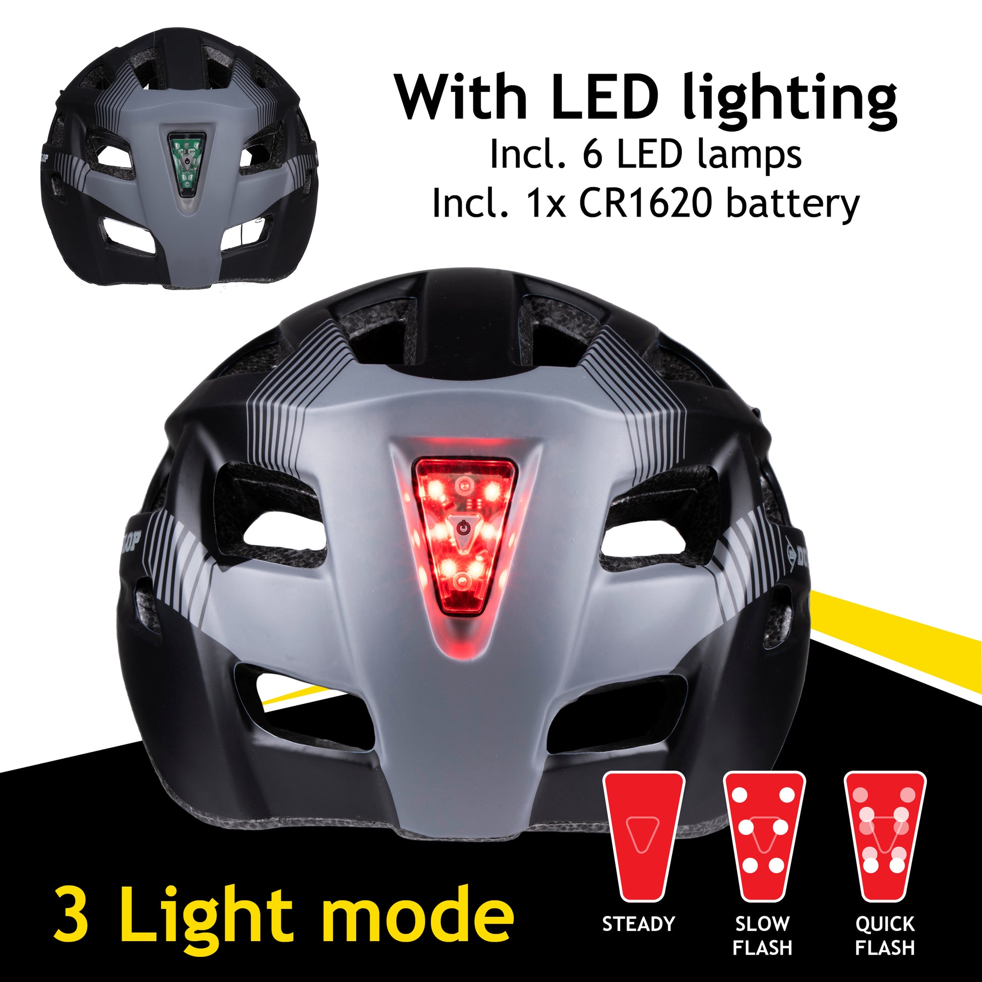 Fietshelm M Met Vizier & Led